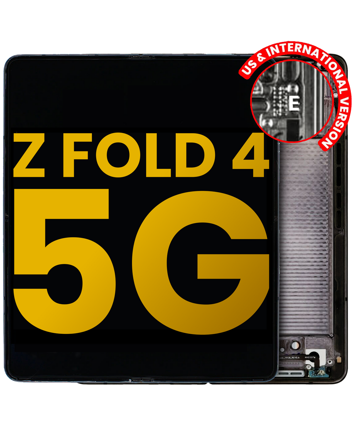 Replacement Inner OLED Assembly With Frame Compatible For Samsung Galaxy Z Fold 4 5G (US & International) (Refurbished) (Phantom Black)