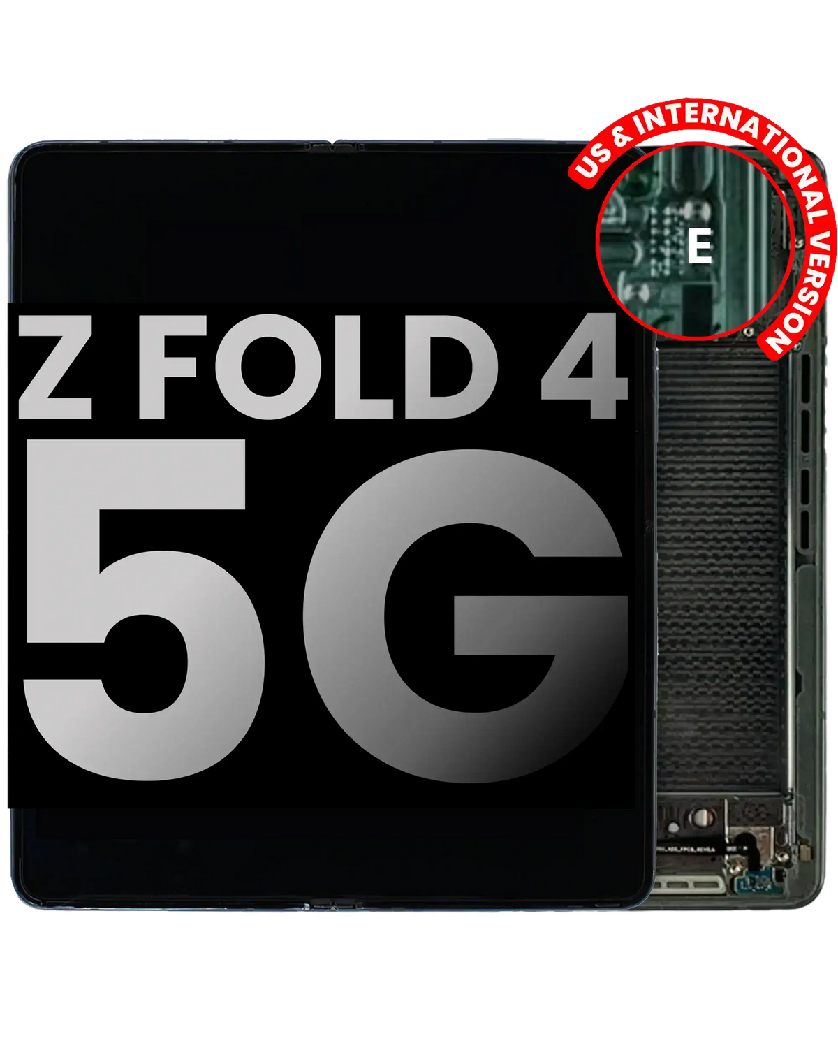 Replacement Inner OLED Assembly With Frame Compatible For Samsung Galaxy Z Fold 4 5G (US & International) (Used OEM Pull: Grade B/C) (Gray Green)