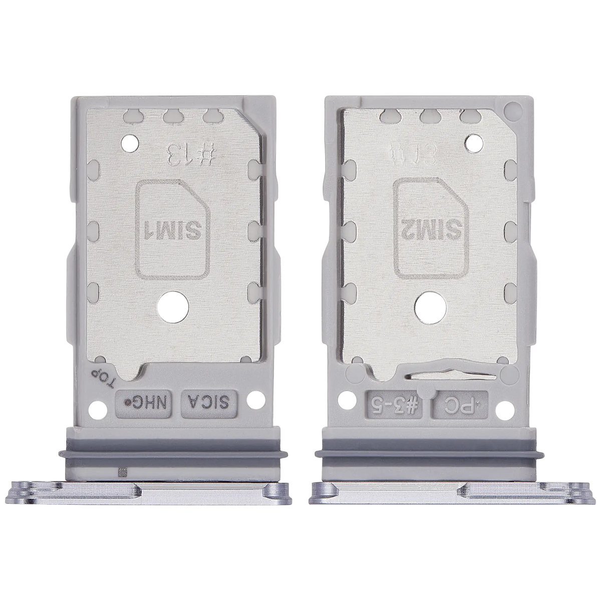 Dual Sim Card Tray Replacement Compatible For Samsung Galaxy S25 / S25 Plus (Premium) (Silver Shadow)