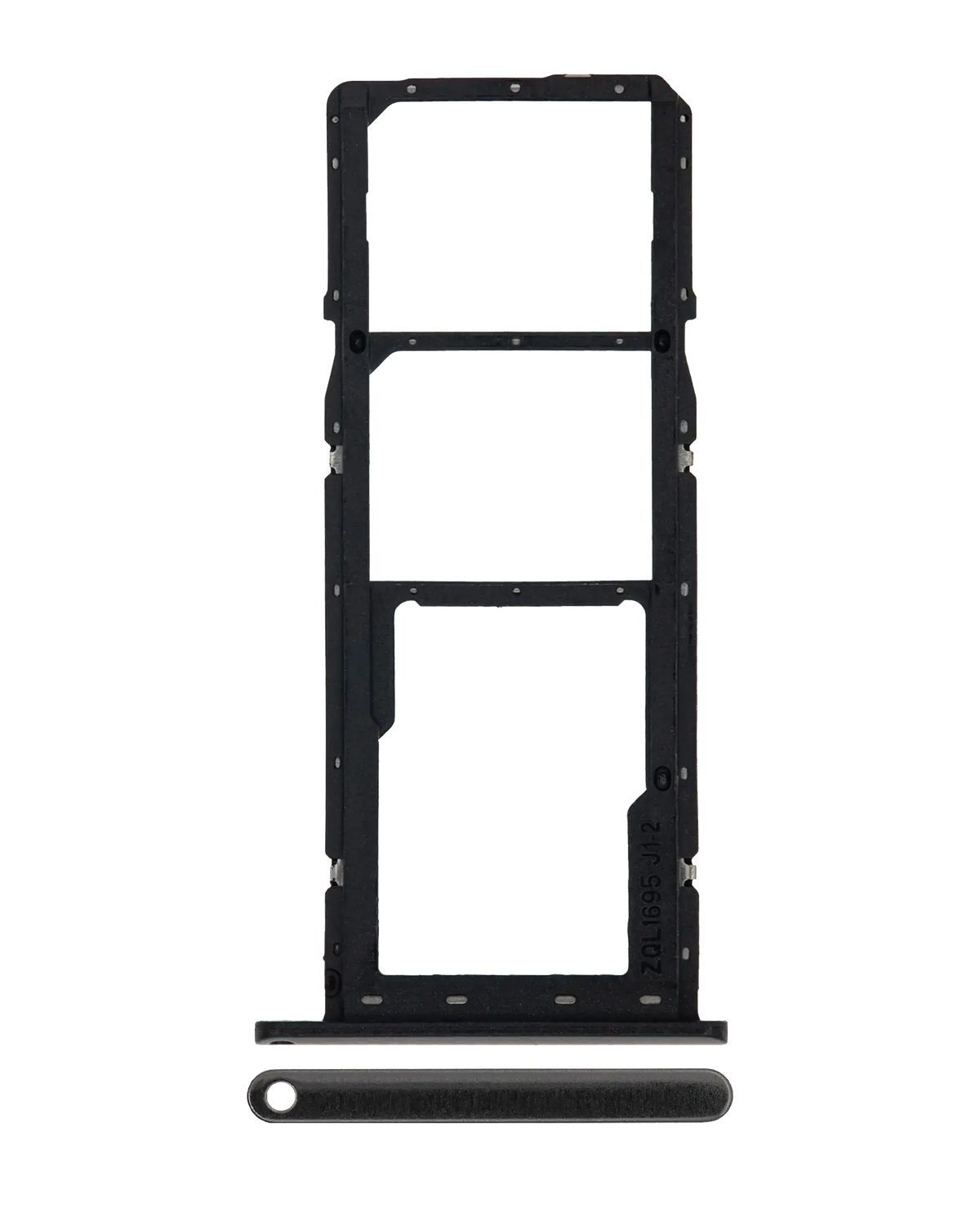 Dual Sim Card Tray Compatible For Samsung Galaxy A01 (A015 / 2020) (Black)