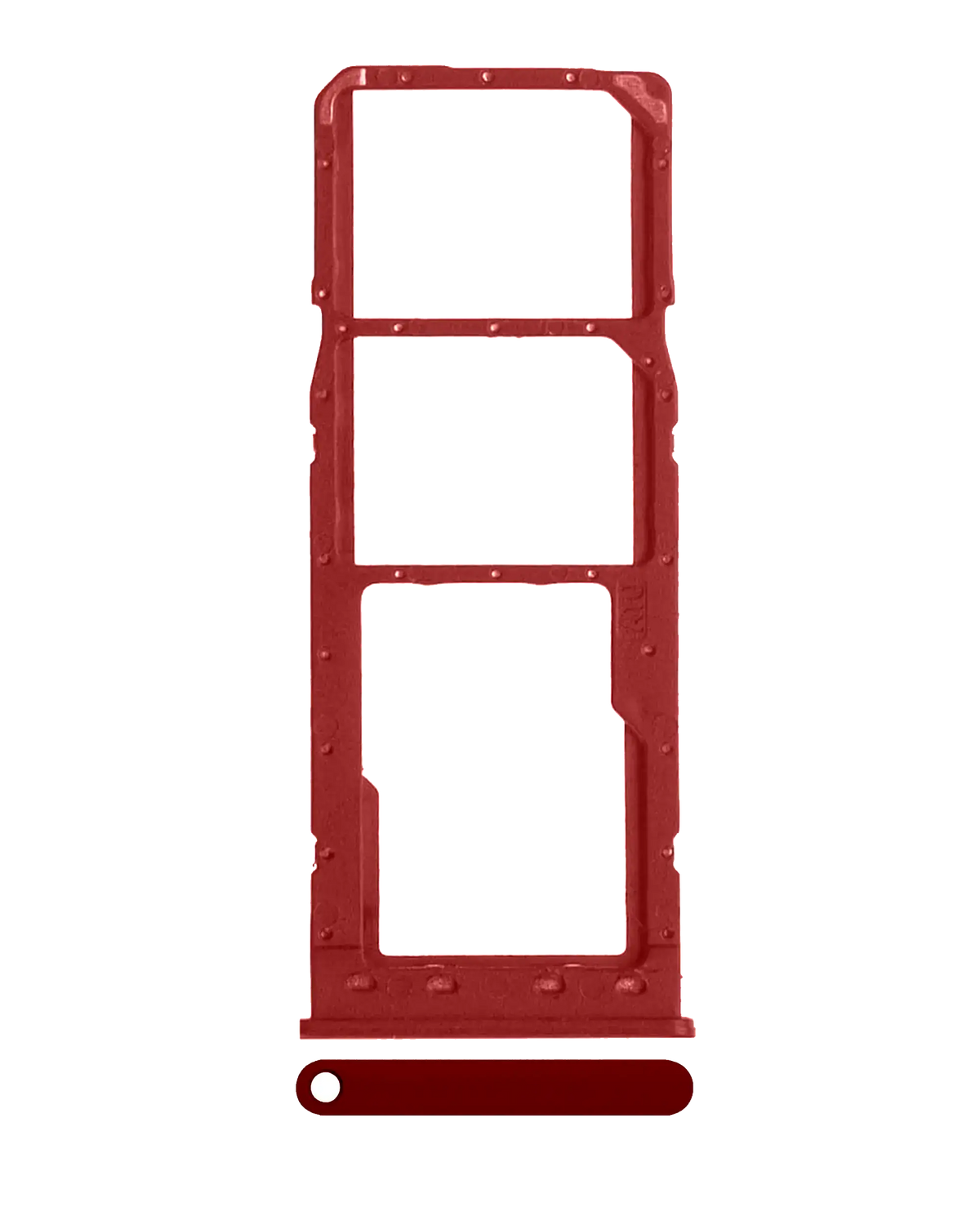 Dual Sim Card Tray Compatible For Samsung Galaxy A10 (A105 / 2019) (Red)