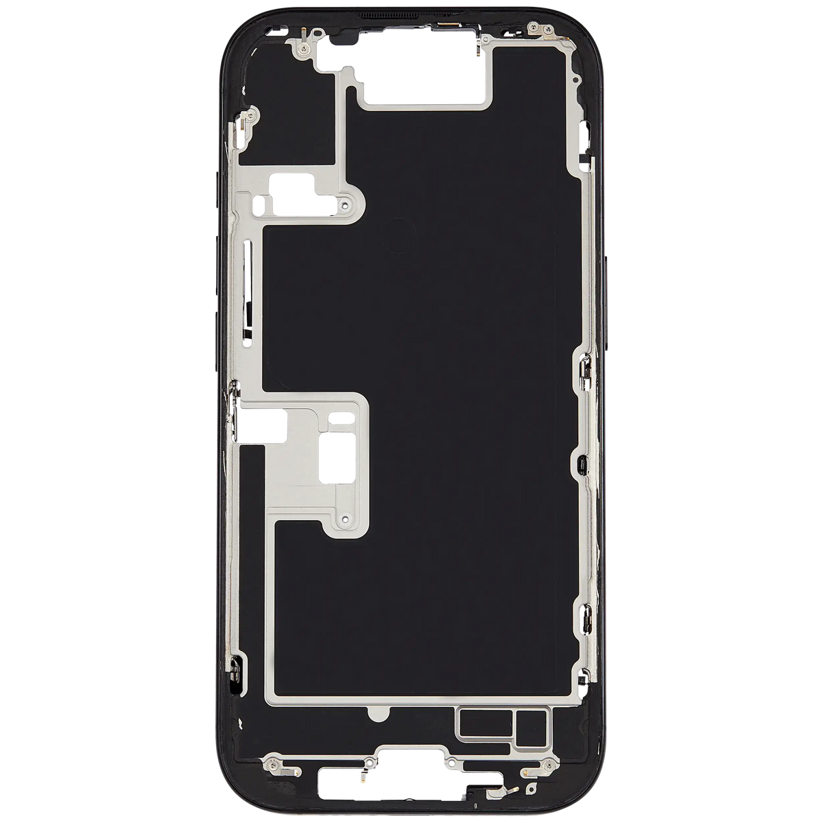 Mid-Frame Housing With Power And Volume Button Compatible For iPhone 16 Pro (US Version) (Used OEM Pull: Grade A) (Black Titanium)