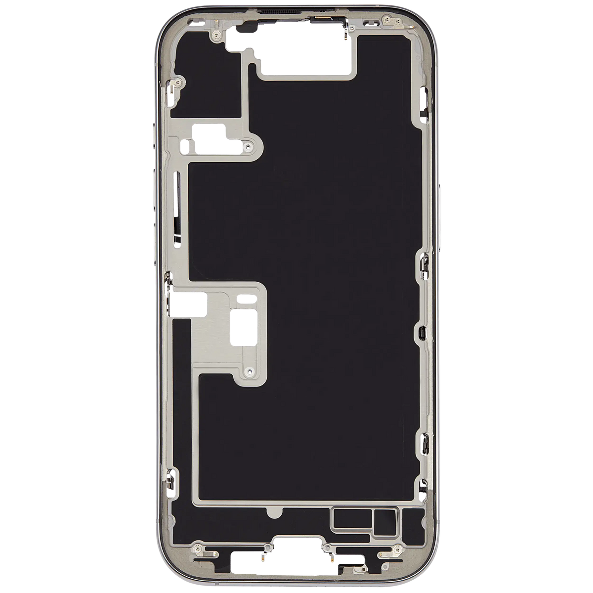 Mid-Frame Housing With Power And Volume Button Compatible For iPhone 16 Pro (US Version) (Used OEM Pull: Grade A) (Natural Titanium)