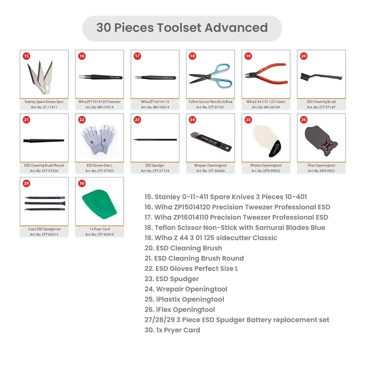 30 Pieces Toolset Advanced (Wrepair)
