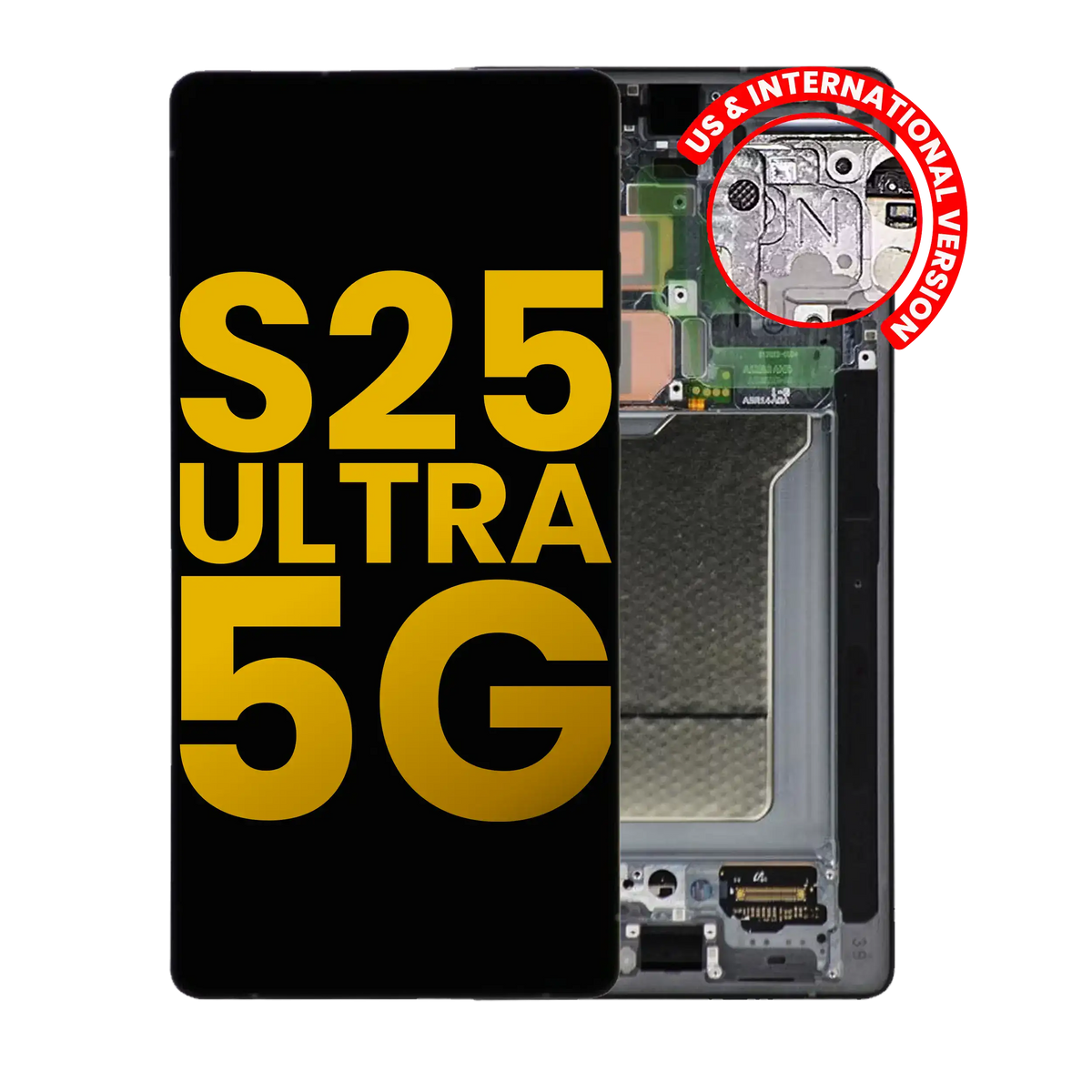 Replacement OLED Assembly With Frame Compatible For Samsung Galaxy S25 Ultra 5G (Refurbished) (US & International) (Titanium Jet Black)