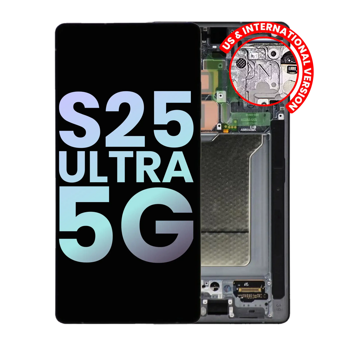 Replacement OLED Assembly With Frame Compatible For Samsung Galaxy S25 Ultra 5G (Service Pack )(US & International) (Titanium Black)