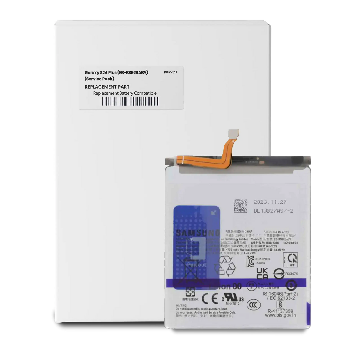 Replacement Battery Compatible For Samsung Galaxy S24 Plus (EB-BS926ABY) (Service Pack)