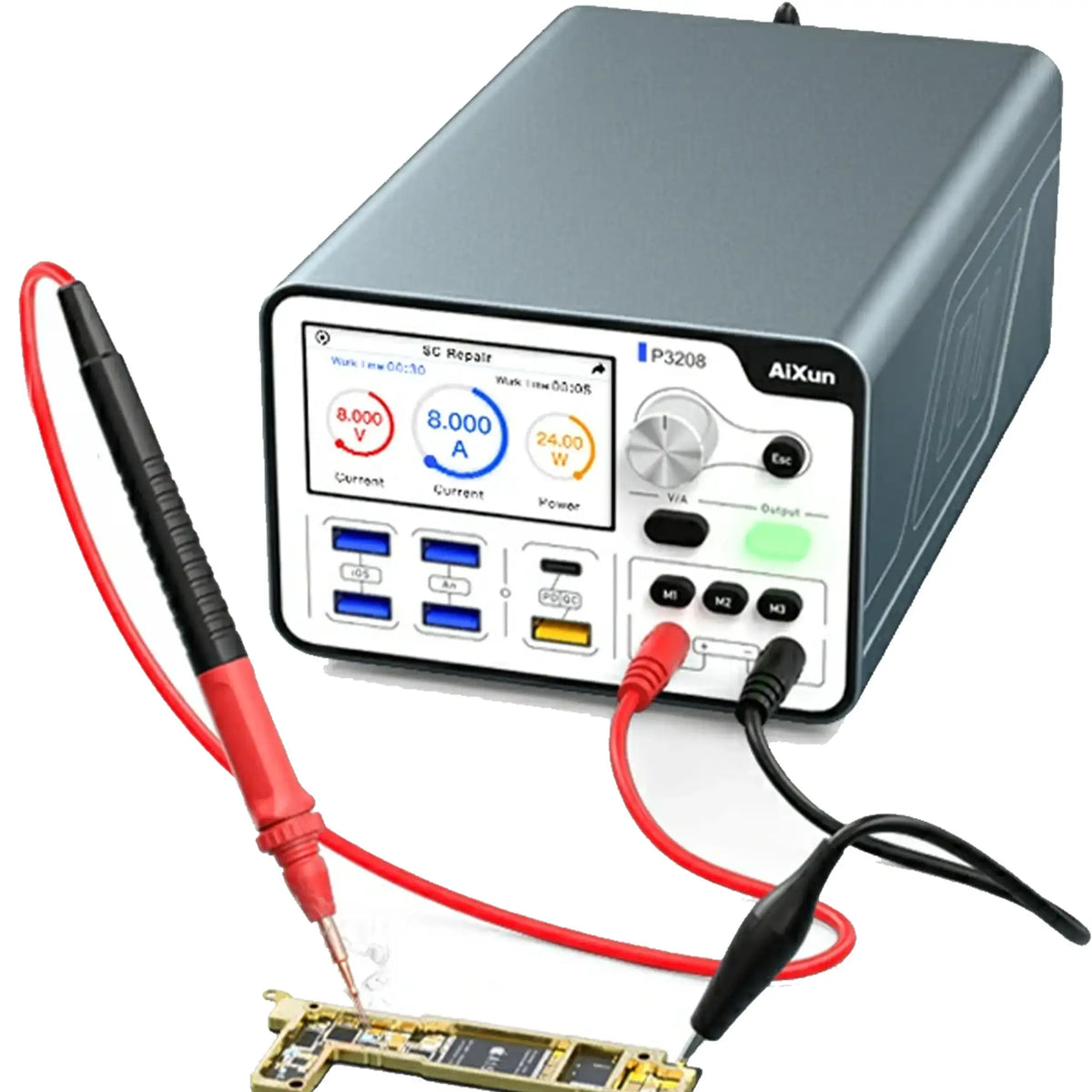 P3208 320W Smart Regulated Power Supply 32V/8A One Key Boot Power Box (USB HUB*15) (Aixun)