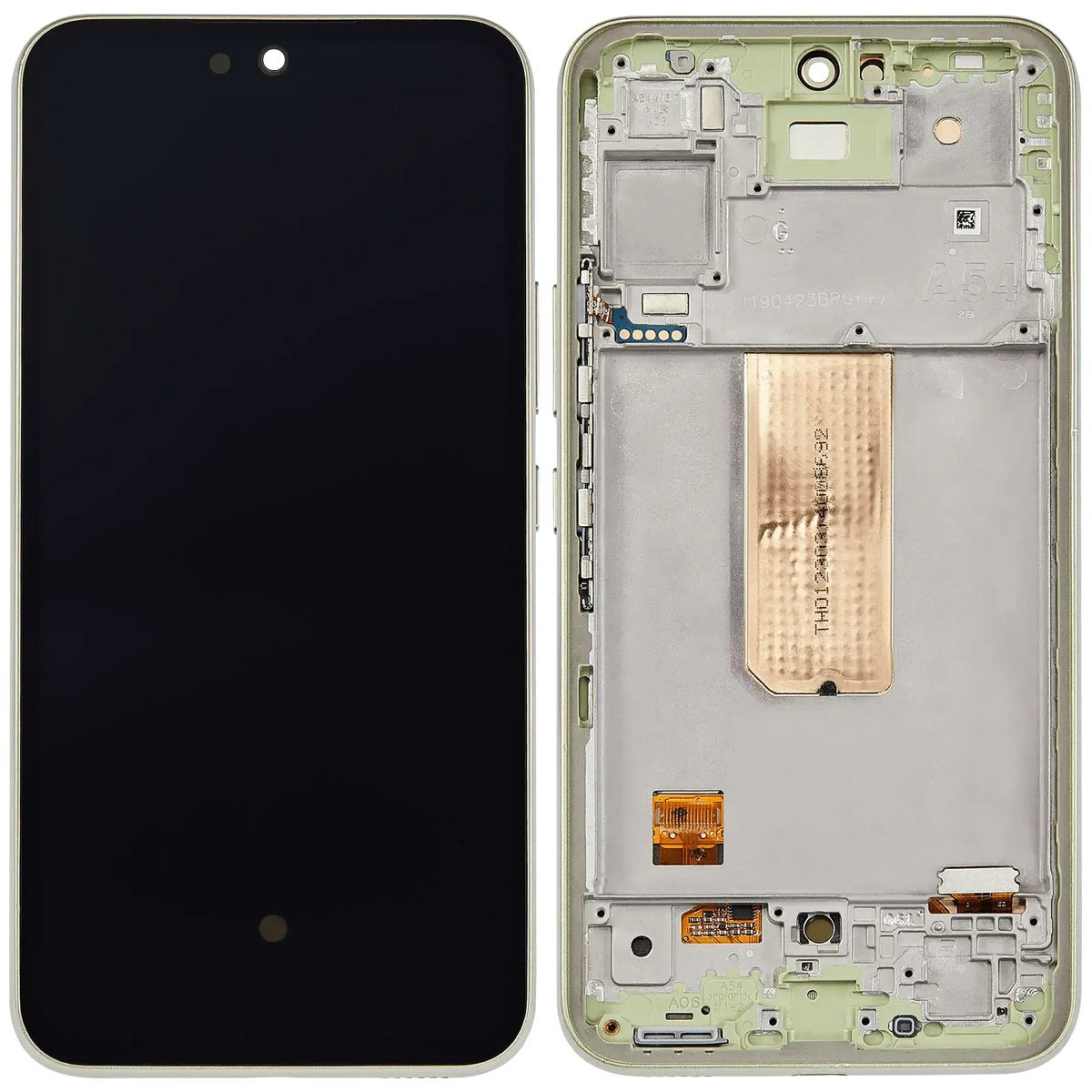 Replacement OLED Assembly With Frame Compatible For Samsung Galaxy A54 5G (A546 / 2023) (US & International Version) (Refurbished) (Lime)