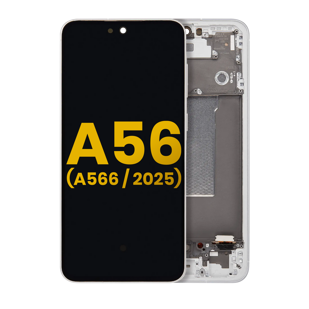 OLED Assembly With Frame Compatible For Samsung Galaxy A56 5G Replacement (A566 / 2025) (Refurbished) (Lightgray)