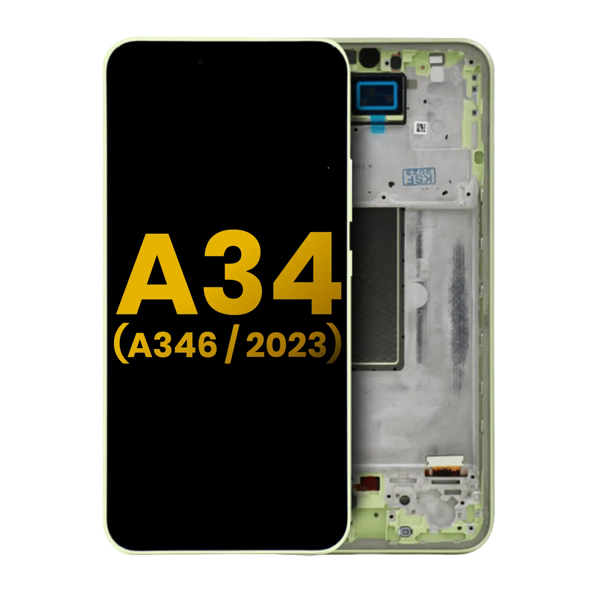 OLED Assembly With Frame Compatible For Samsung Galaxy A34 5G (A346 / 2023) (Refurbished) (Lime)