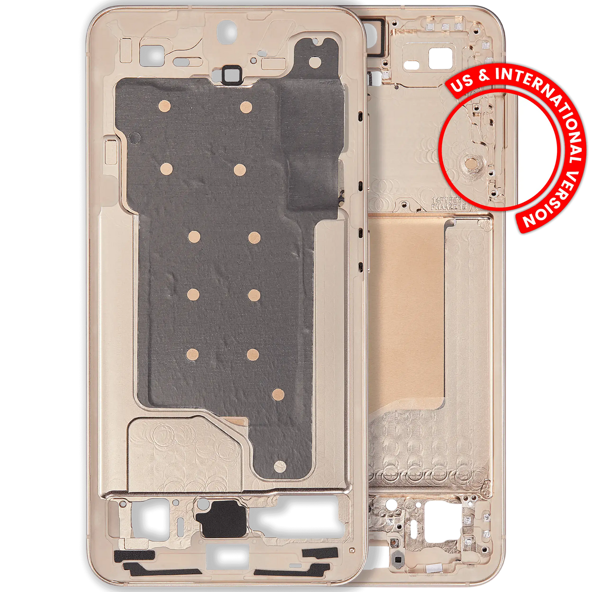 Mid-Frame Housing Compatible For Samsung Galaxy S25 5G Replacement (US & International Version) (Pink Gold)