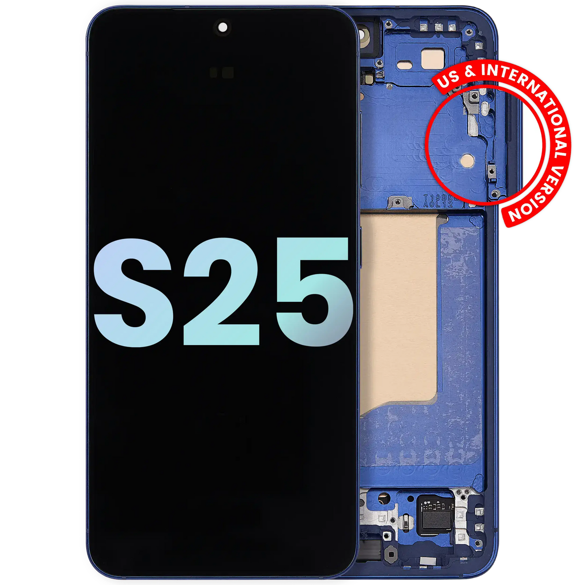 OLED Assembly With Frame Compatible For Samsung Galaxy S25 5G Replacement (US & International) (Service Pack) (Navy)