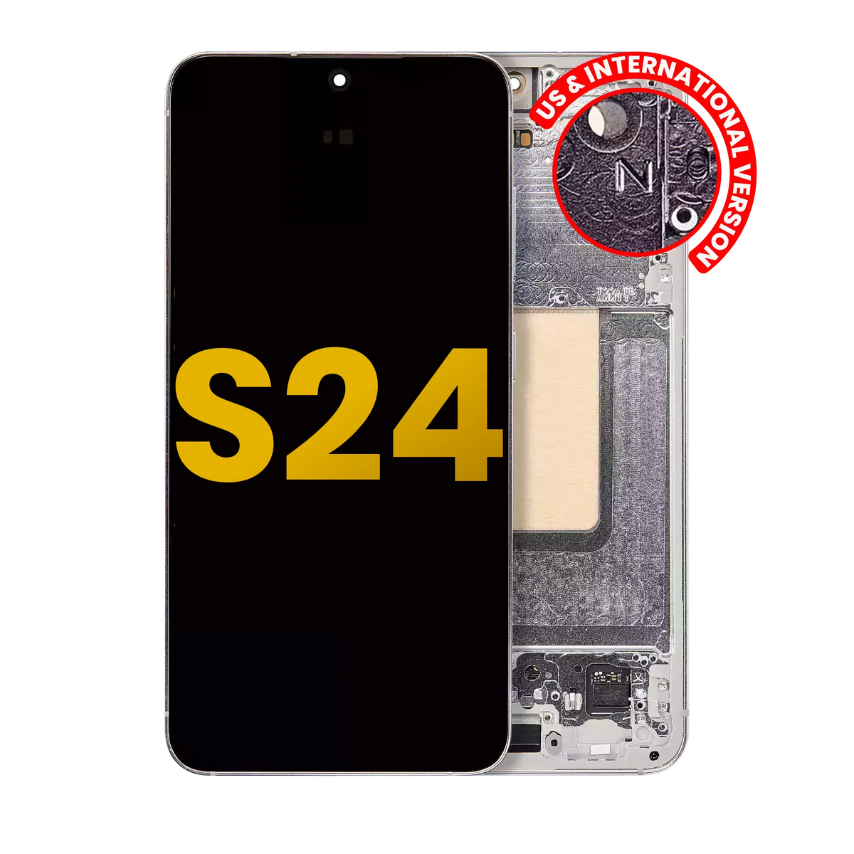 OLED Assembly With Frame Compatible For Samsung Galaxy S24 5G (US & International Version) (Refurbished) (Marble Grey)