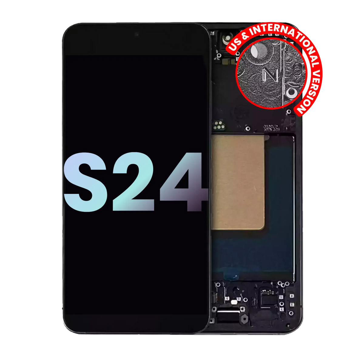 OLED Assembly With Frame Compatible For Samsung Galaxy S24 5G (US & International Version) (Service Pack) (Onyx Black)