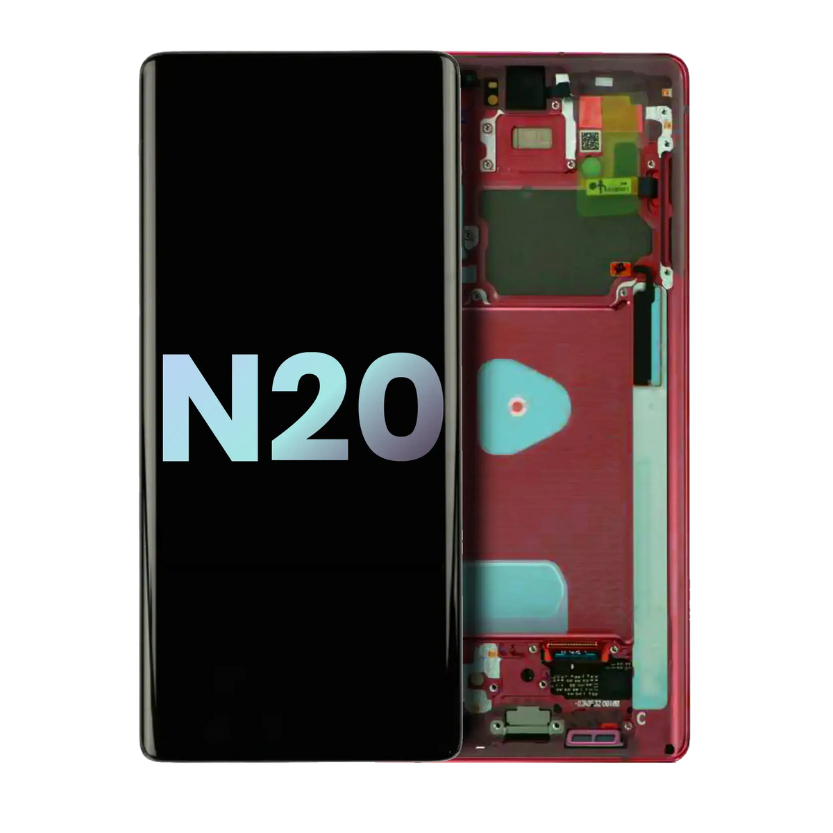 OLED Assembly With Frame Compatible For Samsung Galaxy Note 20 5G (Service Pack) (Mystic Red)