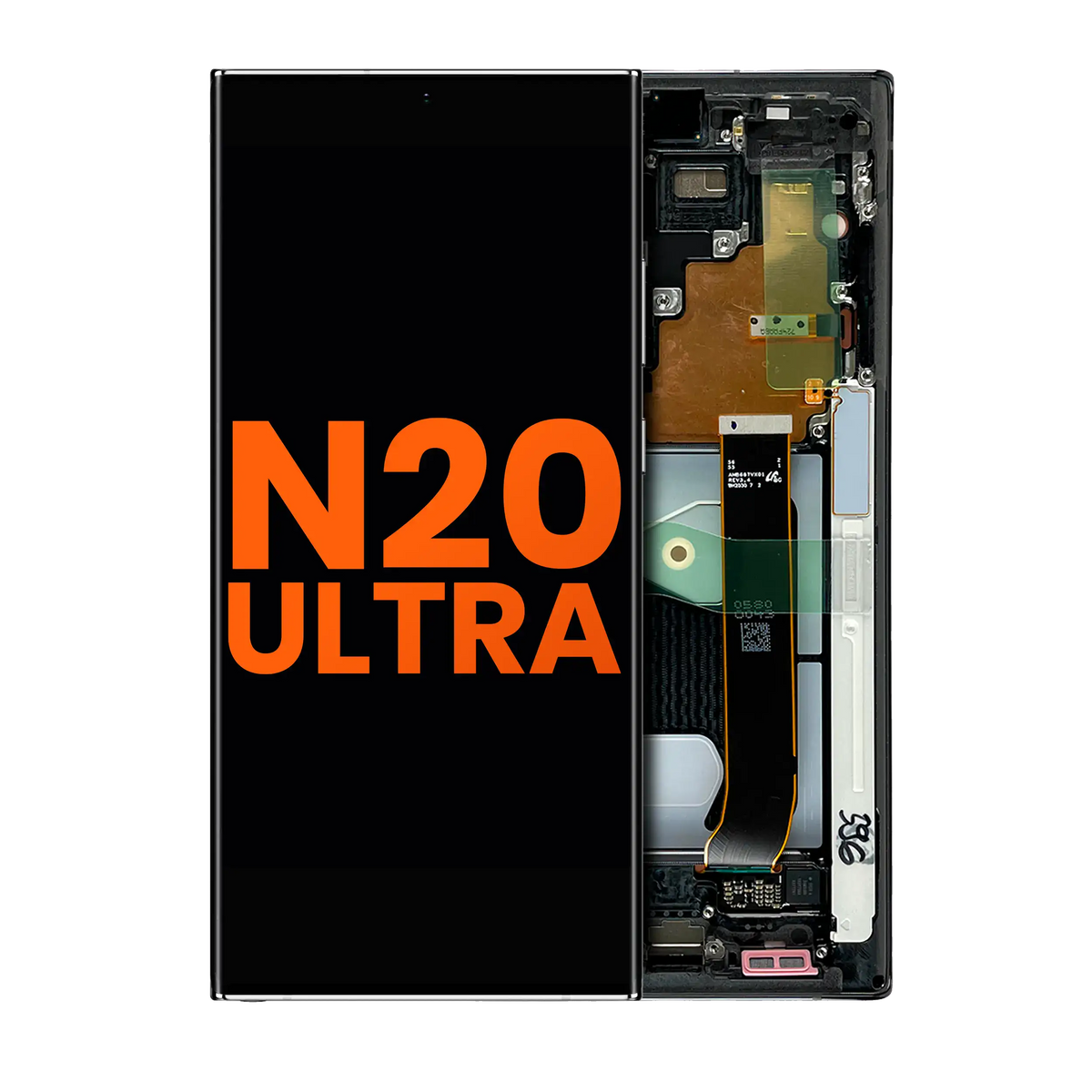 OLED Assembly With Frame Compatible For Samsung Galaxy Note 20 Ultra 5G (Blemish: Grade A) (Mystic Black)