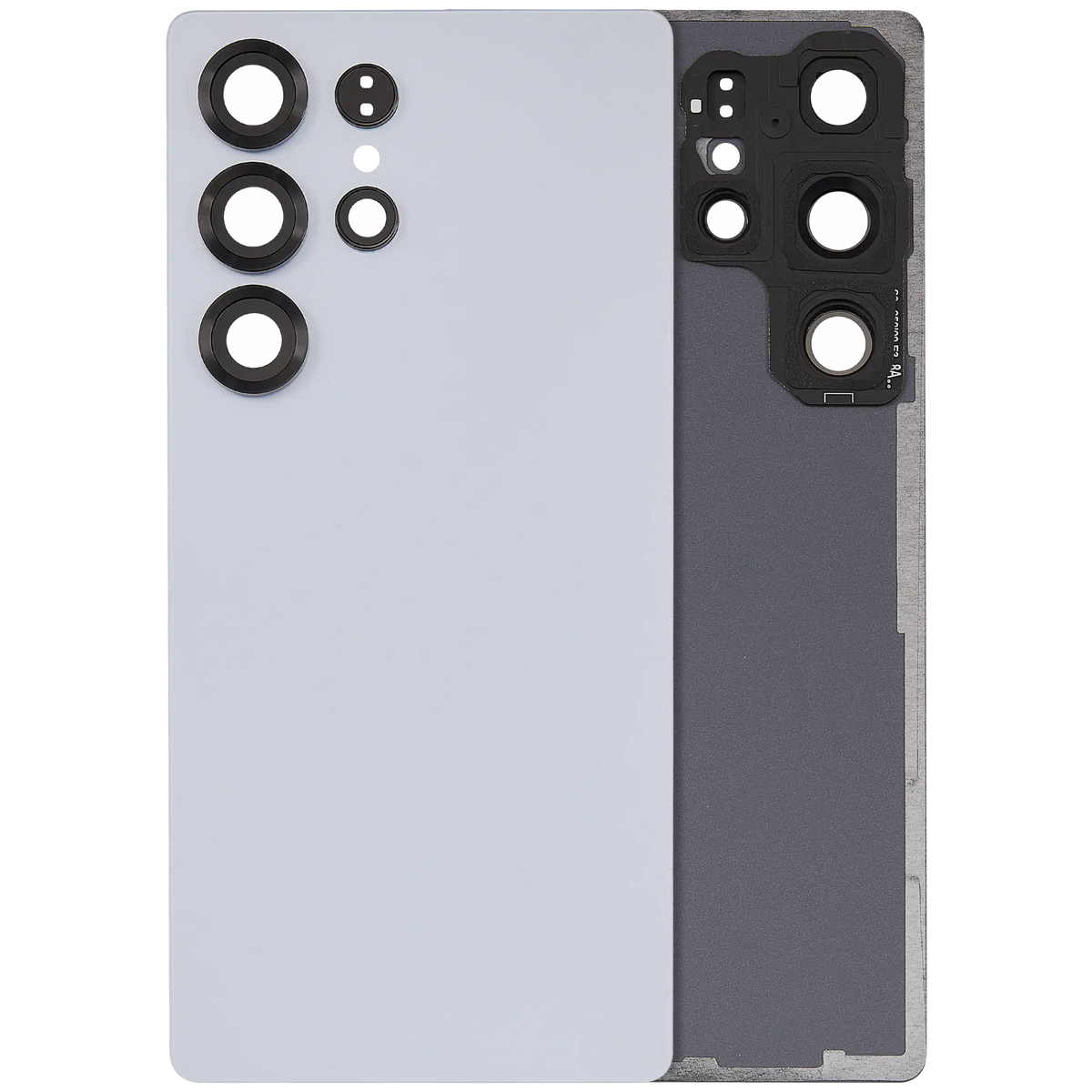 Back Cover Glass With Camera Lens Compatible For Samsung Galaxy S25 Ultra 5G (No Logo) (Vemake) (Titanium Silver Blue)