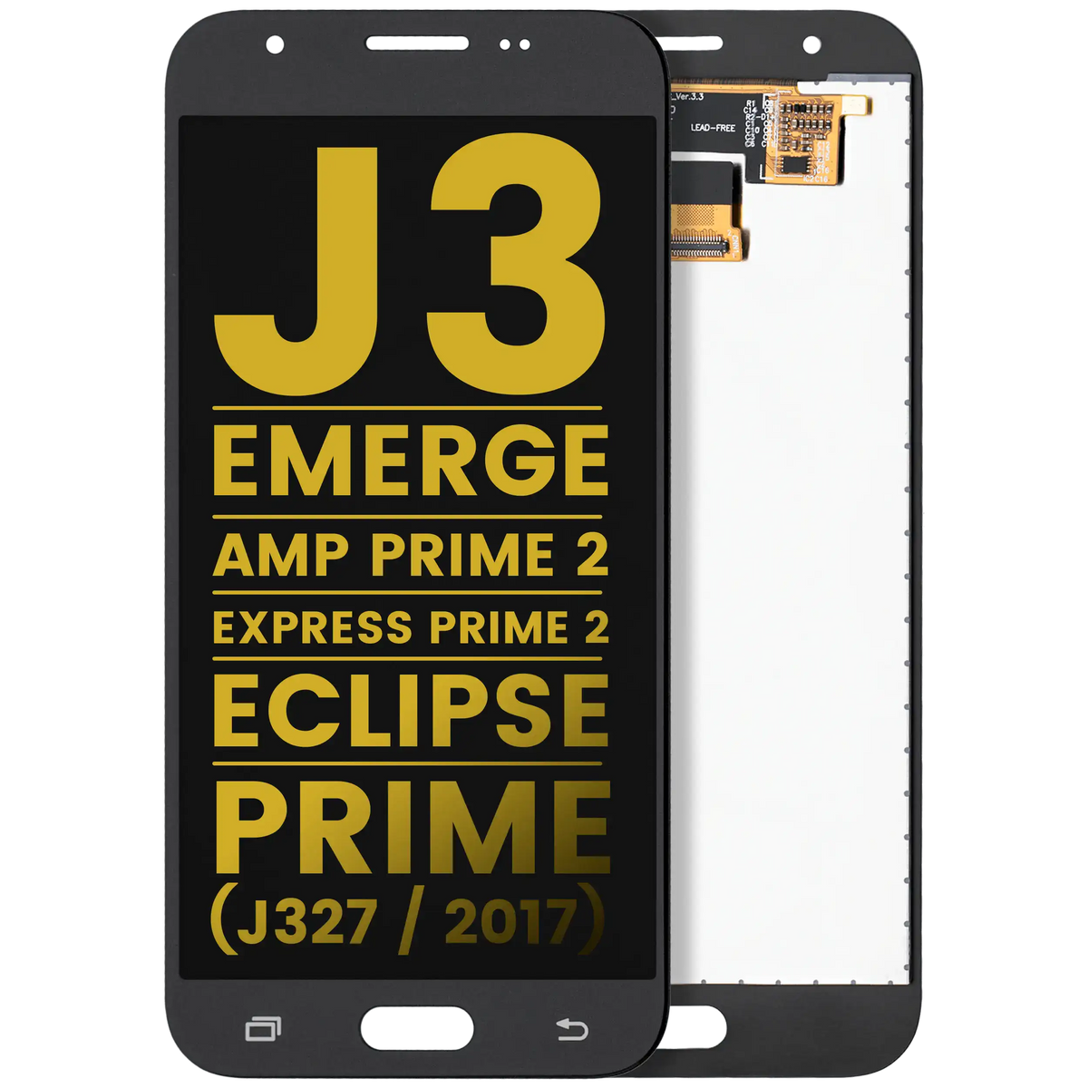 LCD Assembly Without Frame Compatible For Samsung Galaxy J3 / Emerge / Amp Prime 2 / Express Prime 2 / Eclipse / Prime (J327 / 2017) (Refurbished) (Black)