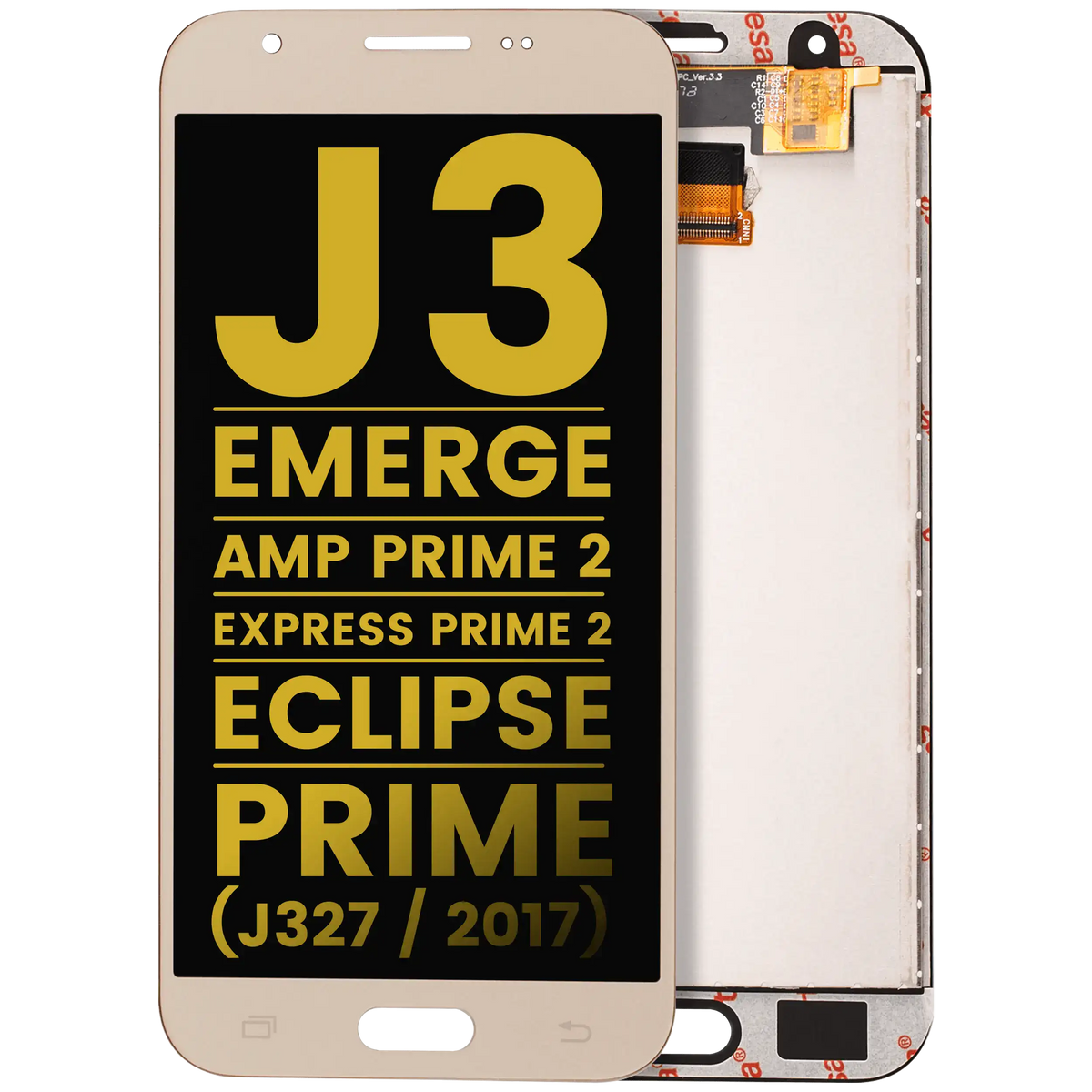 LCD Assembly Without Frame Compatible For Samsung Galaxy J3 / Emerge / Amp Prime 2 / Express Prime 2 / Eclipse / Prime (J327 / 2017) (Refurbished) (Gold)