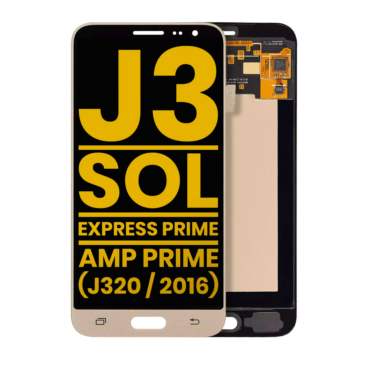 OLED Assembly Without Frame Compatible For Samsung Galaxy J3 / Sol 4G / Express Prime / Amp Prime (J320 / 2016) (Refurbished) (Gold)