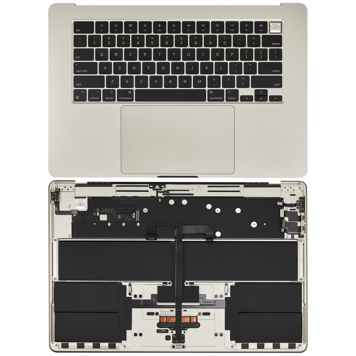 Top Case Assembly With Battery And Keyboard Compatible For MacBook Air 15" (A3114 / Mid 2024) (Starlight) (US Keyboard)