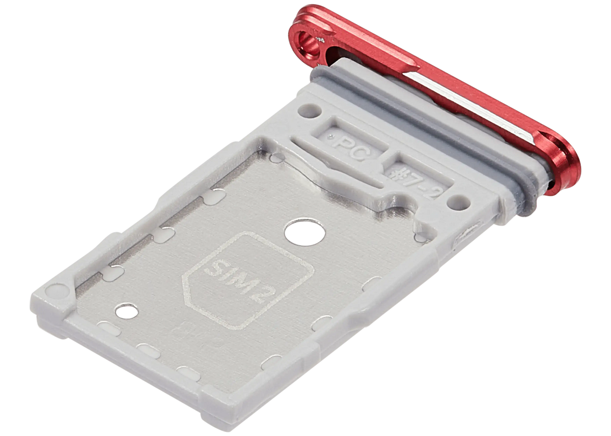 Dual Sim Card Tray Compatible For Samsung Galaxy S25 / S25 Plus (Premium) (Coral Red)
