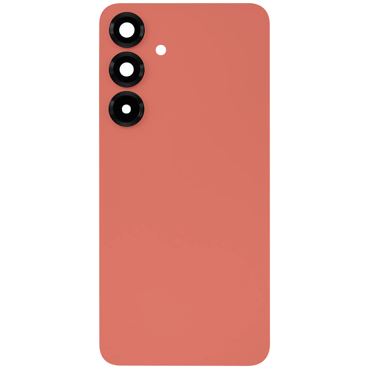 Back Cover Glass With Camera Lens Compatible For Samsung Galaxy S25 Plus 5G (No Logo) (Aftermarket Plus) (Coral Red)
