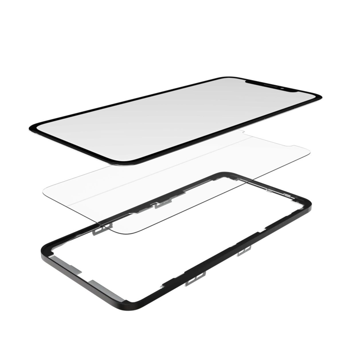 3 in 1 (Glass With OCA Pre-Installed + Frame) Compatible For iPhone X (OCA Master)