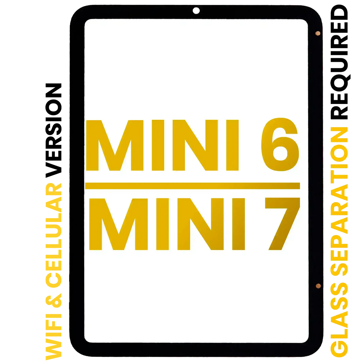 Front Glass Compatible For iPad Mini 6 (2021) / Mini 7 (2024) (Glass Separation Required) (WiFi / Cellular) (Premium) (All Colors)