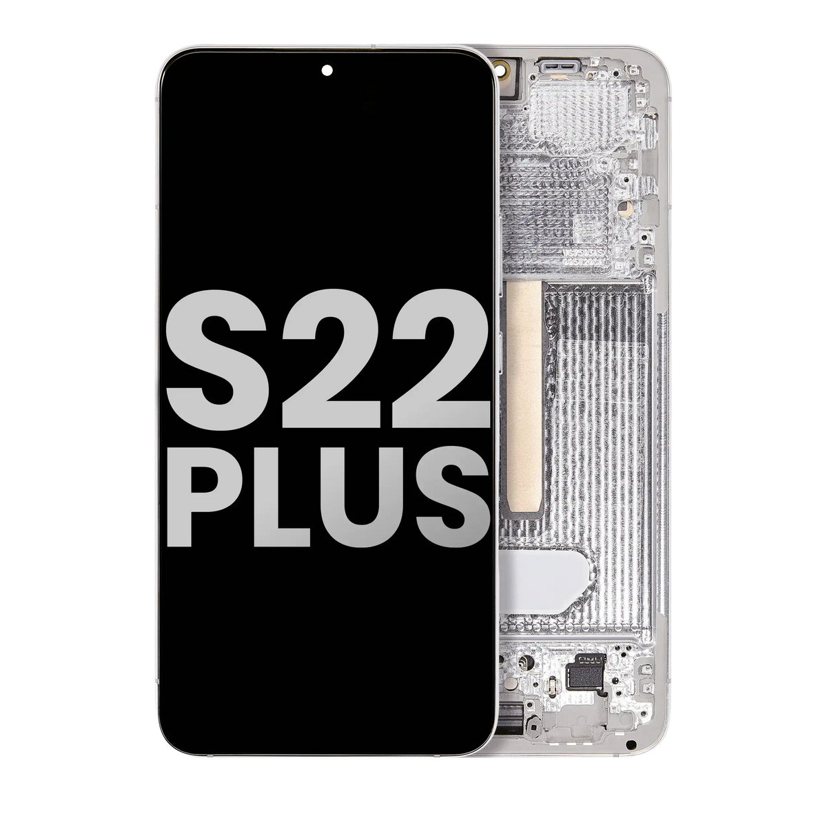 OLED Assembly With Frame Compatible For Samsung Galaxy S22 Plus 5G (Used OEM Pull: Grade B/C) (White)