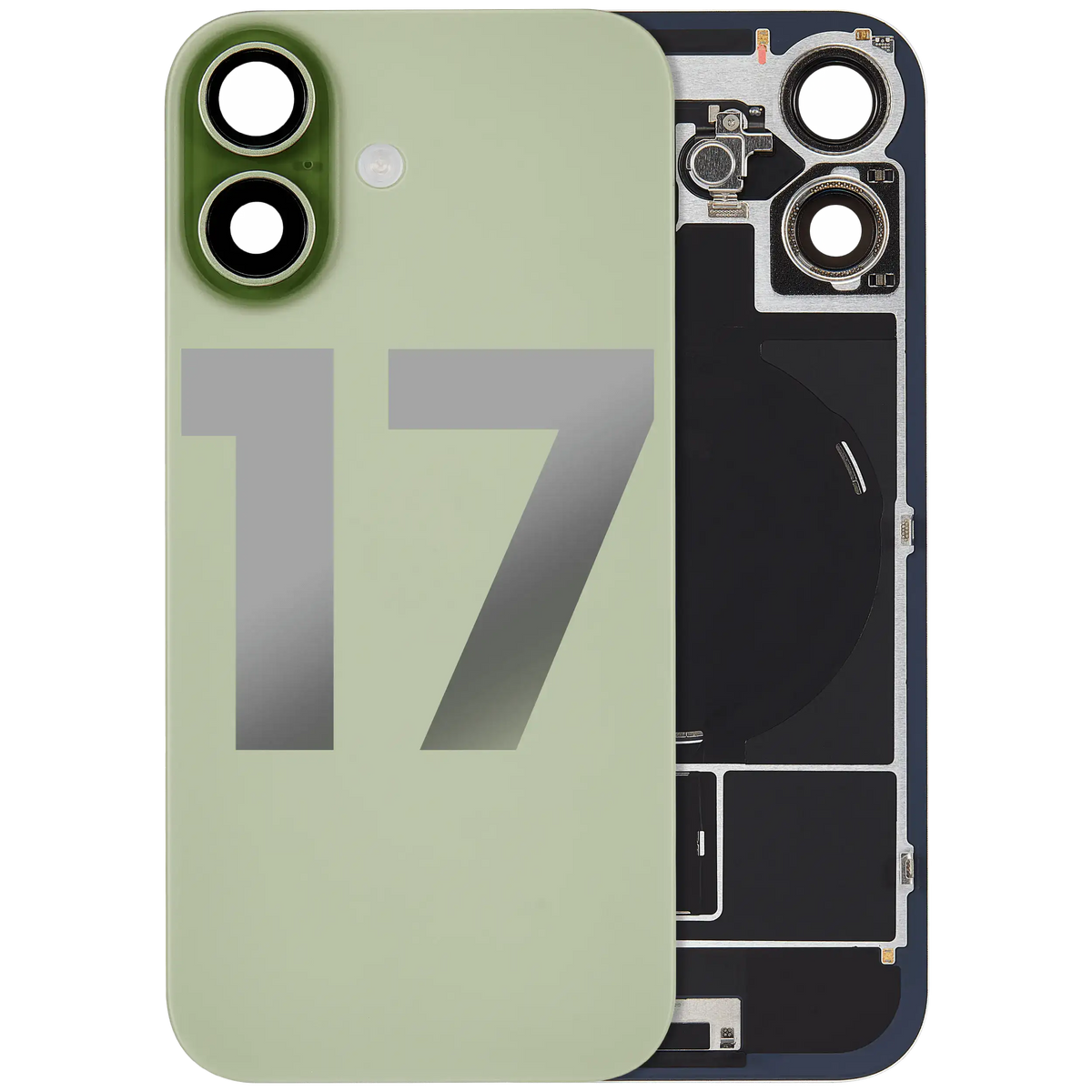 Back Glass w/ MagSafe Magnet & NFC & Flashlight Flex Compatible For iPhone 17 (Used OEM Pull: Grade A) (Sage )