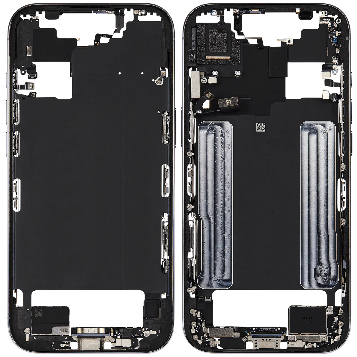 Mid-Frame Housing W/ Charging Port Flex & Small Parts For iPhone Air (US Version) (Used OEM Pull: Grade A) (Sky Blue)