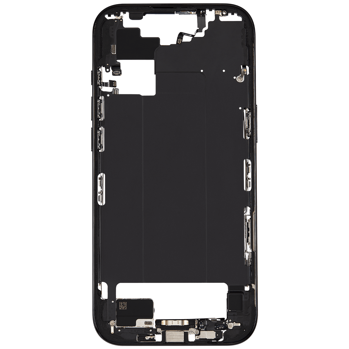 Mid-Frame Housing W/ Charging Port Flex & Small Parts For iPhone Air (US Version) (Used OEM Pull: Grade A) (Space Black)