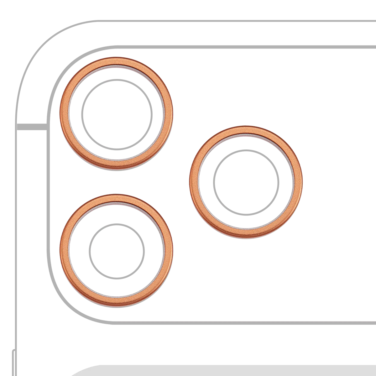 Back Camera Bezel Ring Only For iPhone 17 Pro / 17 Pro Max (Cosmic Orange) (3 Piece Set)