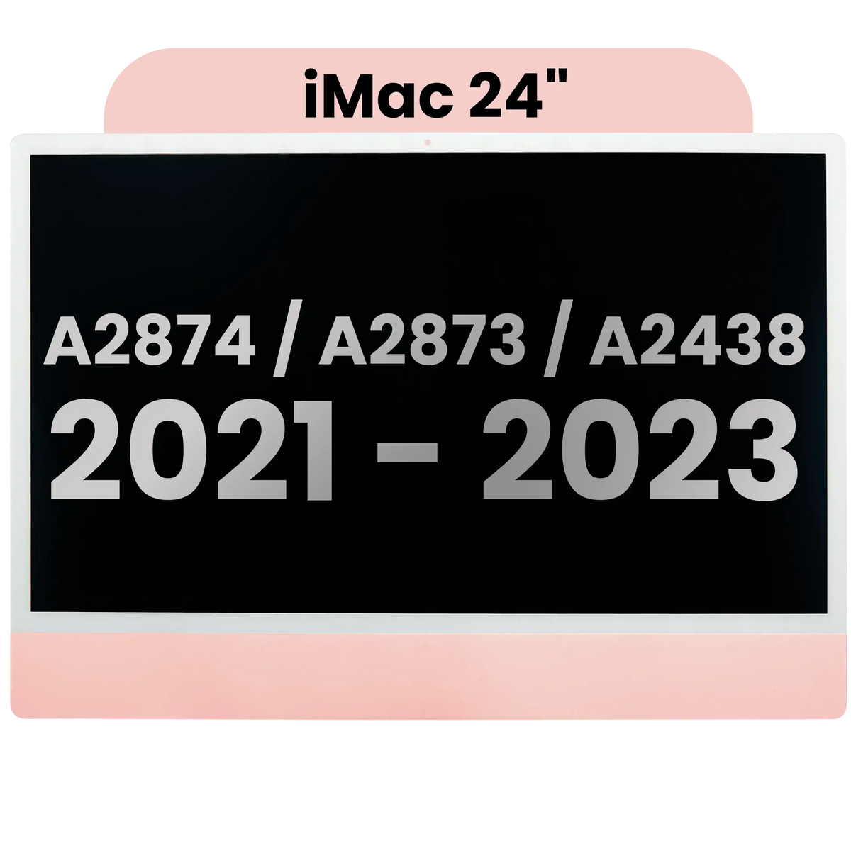 Complete LCD Display Assembly For iMac 24" A2874 / A2873 (2023) / A2438 (2021) (LG204A-215 LM235UH1 SDD1) (Used OEM Pull: Grade A) (Small Camera hole)(Pink)