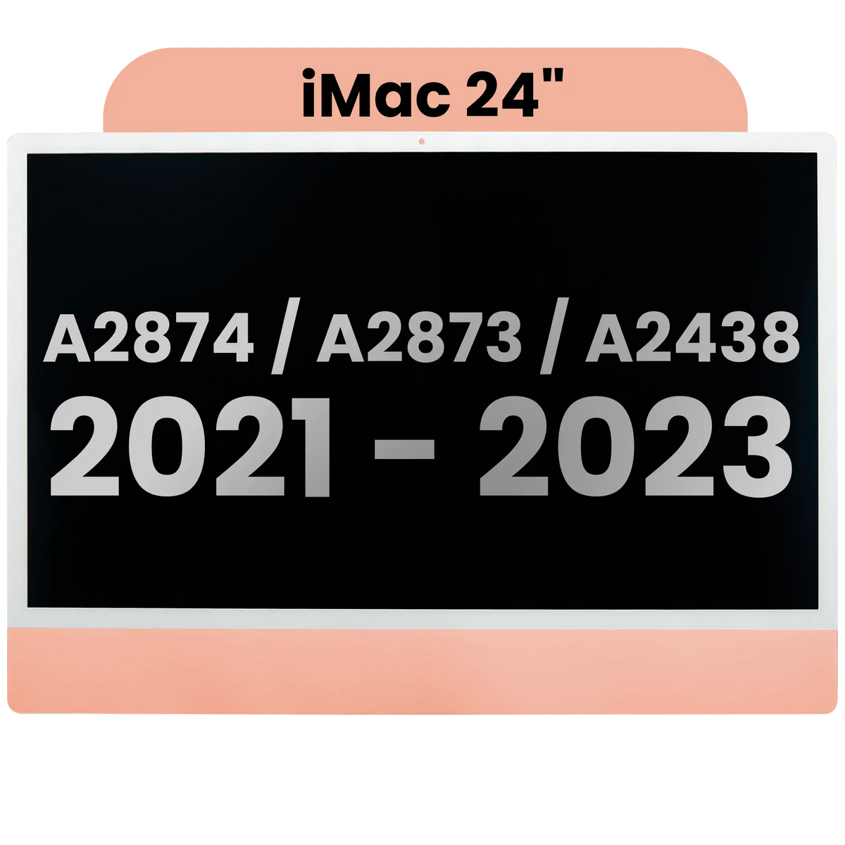 Complete LCD Display Assembly For iMac 24" A2874 / A2873 (2023) / A2438 (2021) (LG204A-215 LM235UH1 SDD1) (Used OEM Pull: Grade A) (Small Camera hole)(Orange)