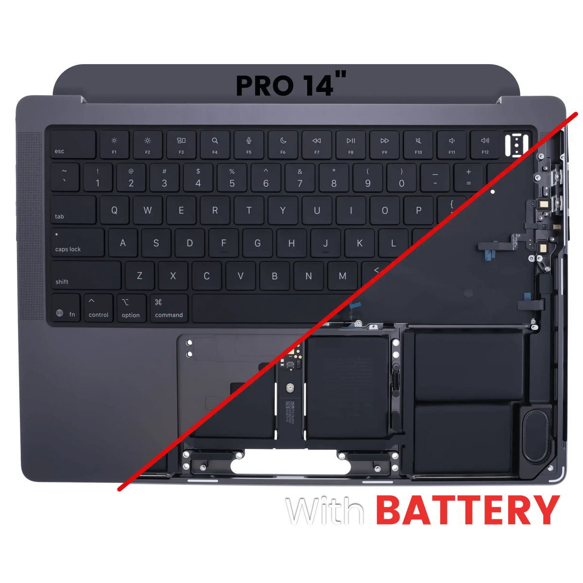Top Case With Battery (ANSI) For MacBook Pro 14" A3434 (2025) (Genuine OEM) (Space Black)