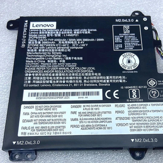 Lenovo L14M2P21 Laptop Battery for Yoga 500-14 Yoga 500-14ISK Edge 2-1580 Flex 3-1435 Flex 3-1470 PC
