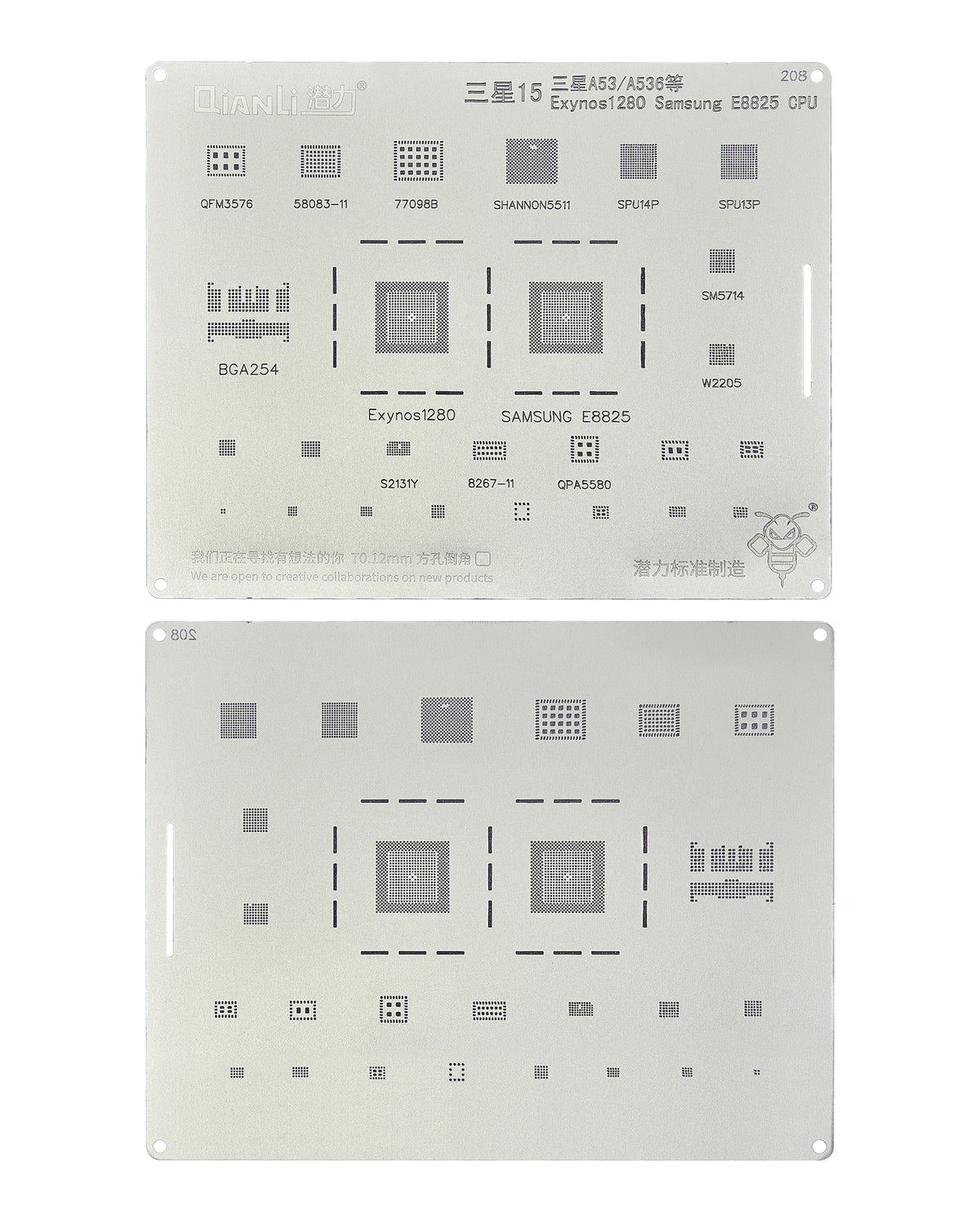 Bumblebee Stencil (QS208) For Samsung 15 A53-A536 and etc.Exynos 1280 Samsung E8825 CPU (Qianli)