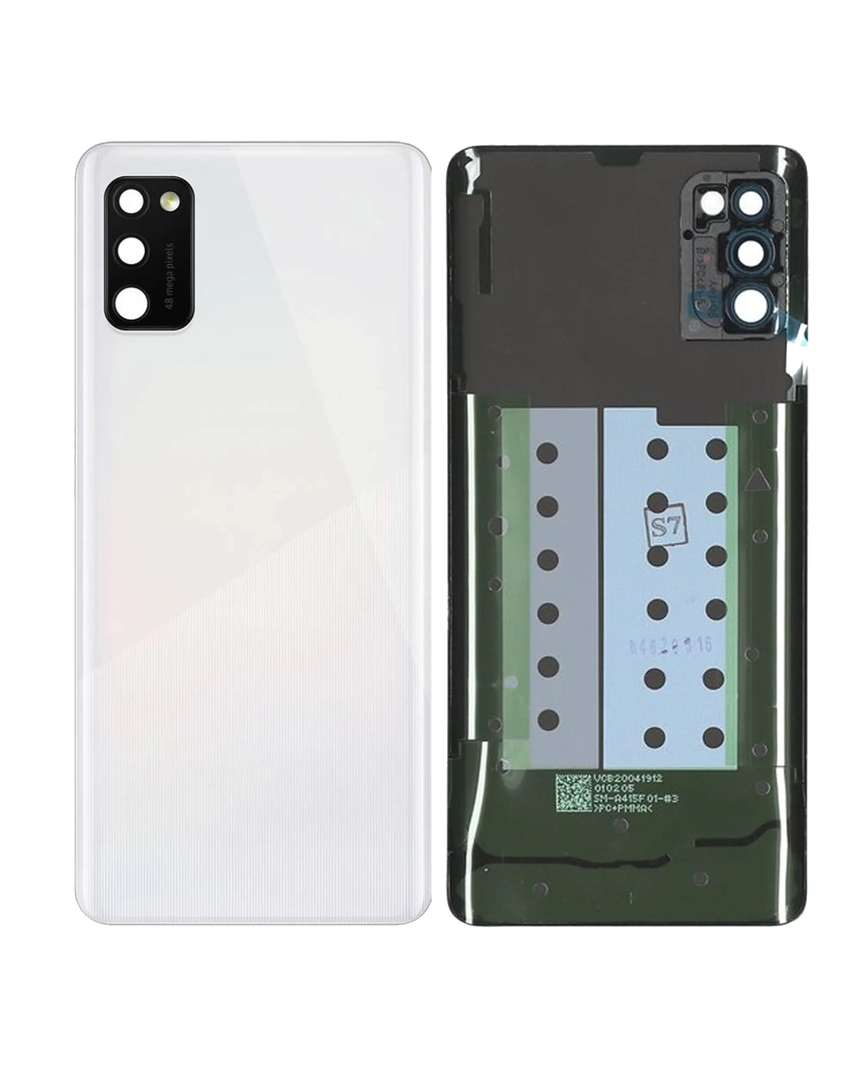 Back Cover Glass With Camera Lens Compatible For Samsung Galaxy A41 (A415 / 2020) (Service Pack) (Prism Crush Silver)