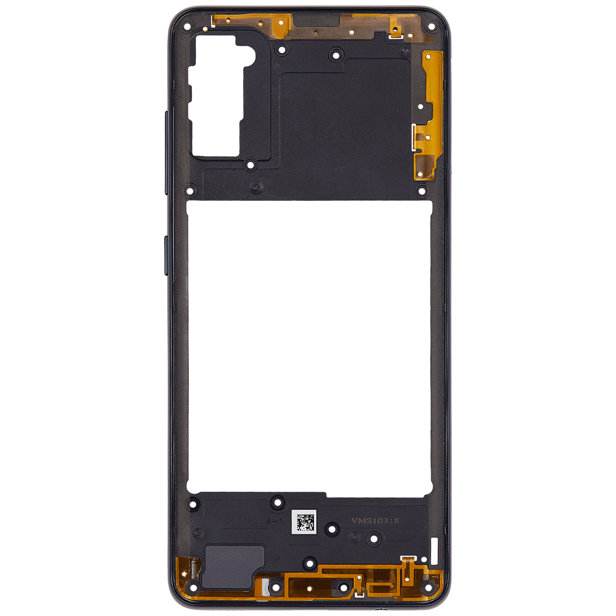 Mid-Frame Housing Compatible For Samsung Galaxy A41 (A415 / 2020) (Aftermarket Plus) (Prism Crush Black)