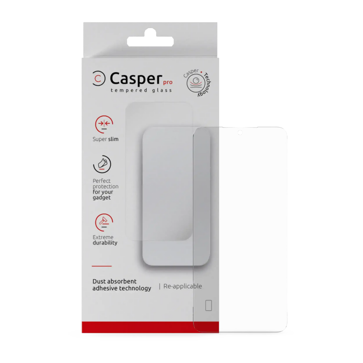 Casper Pro Tempered Glass Compatible For Samsung Galaxy S25 Edge (Retail Pack) (Clear)