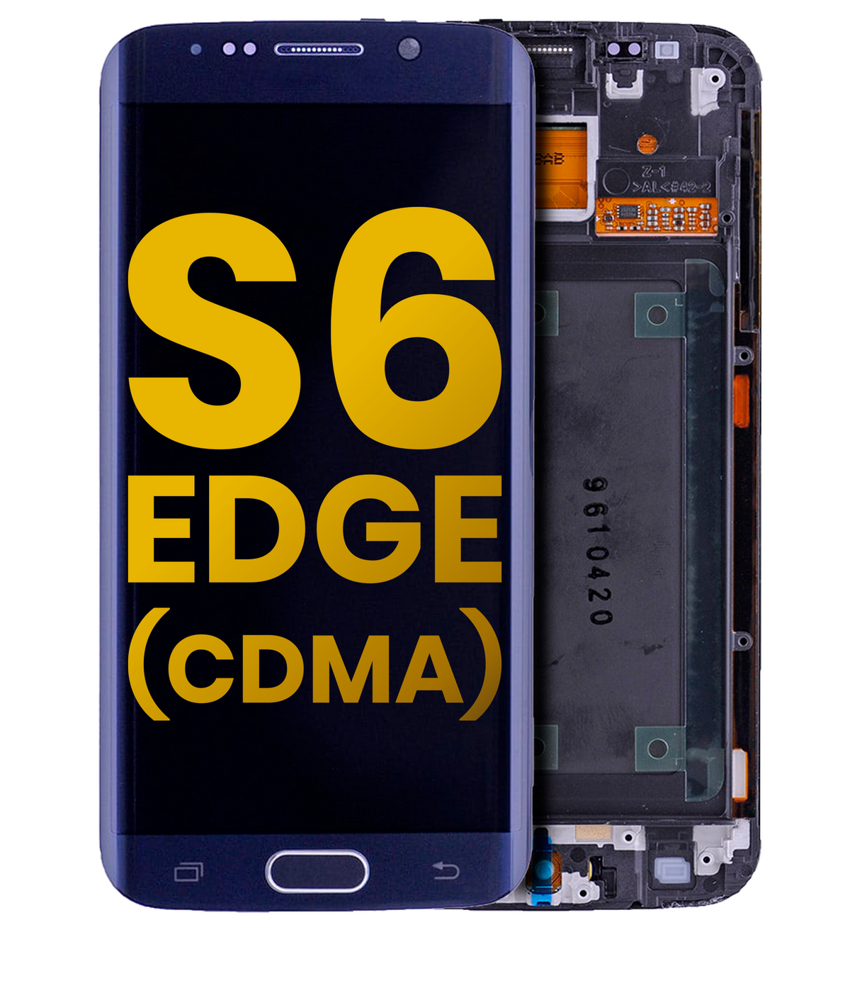 OLED Assembly With Frame Compatible For Samsung Galaxy S6 Edge Replacement (CDMA: Verizon / Sprint) (Service Pack) (Black Sapphire)