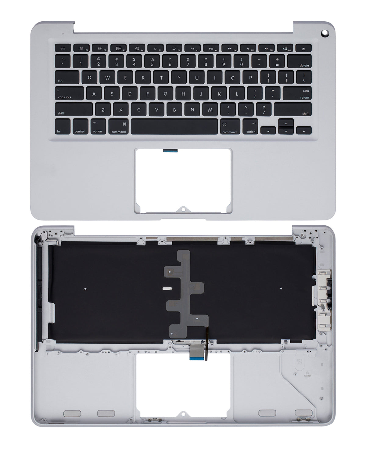 TOP CASE WITH KEYBOARD (US ENGLISH) FOR MACBOOK UNIBODY 13" A1278 (LATE 2008) (USED OEM PULL: COSMETIC GRADE: NEW)