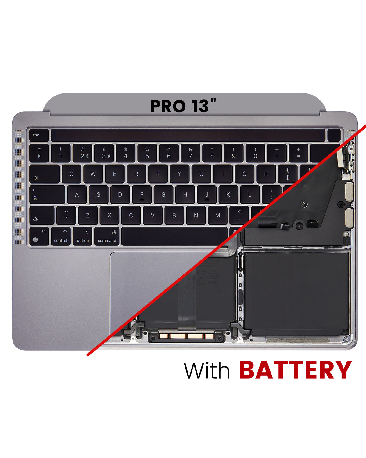 SPACE GREY) TOP CASE ASSEMBLY WITH KEYBOARD AND BATTERY FOR MACBOOK PRO 13" M1 A2338 (LATE 2020)
