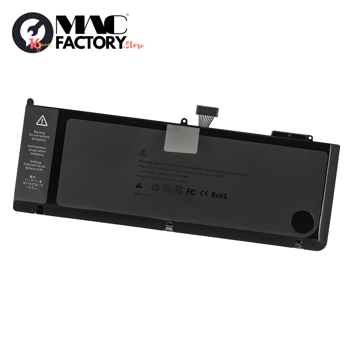 A1321 10.95V 7200mAh Battery for Apple MacBook Pro Unibody 15" (A1286, Mid 2009 - Mid 2010)