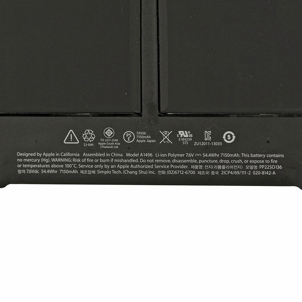Avance A1496 7.6V 54.4Wh 7150mAh Battery for Apple MacBook Air 13" (A1466, 2013-2017)