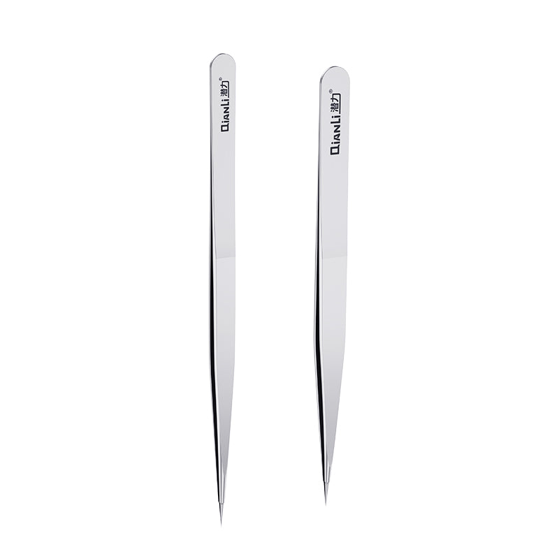 iNeeZy Handmade Non-Magnetic Stainless Tweezers (Silver - Wide) (Qianli)