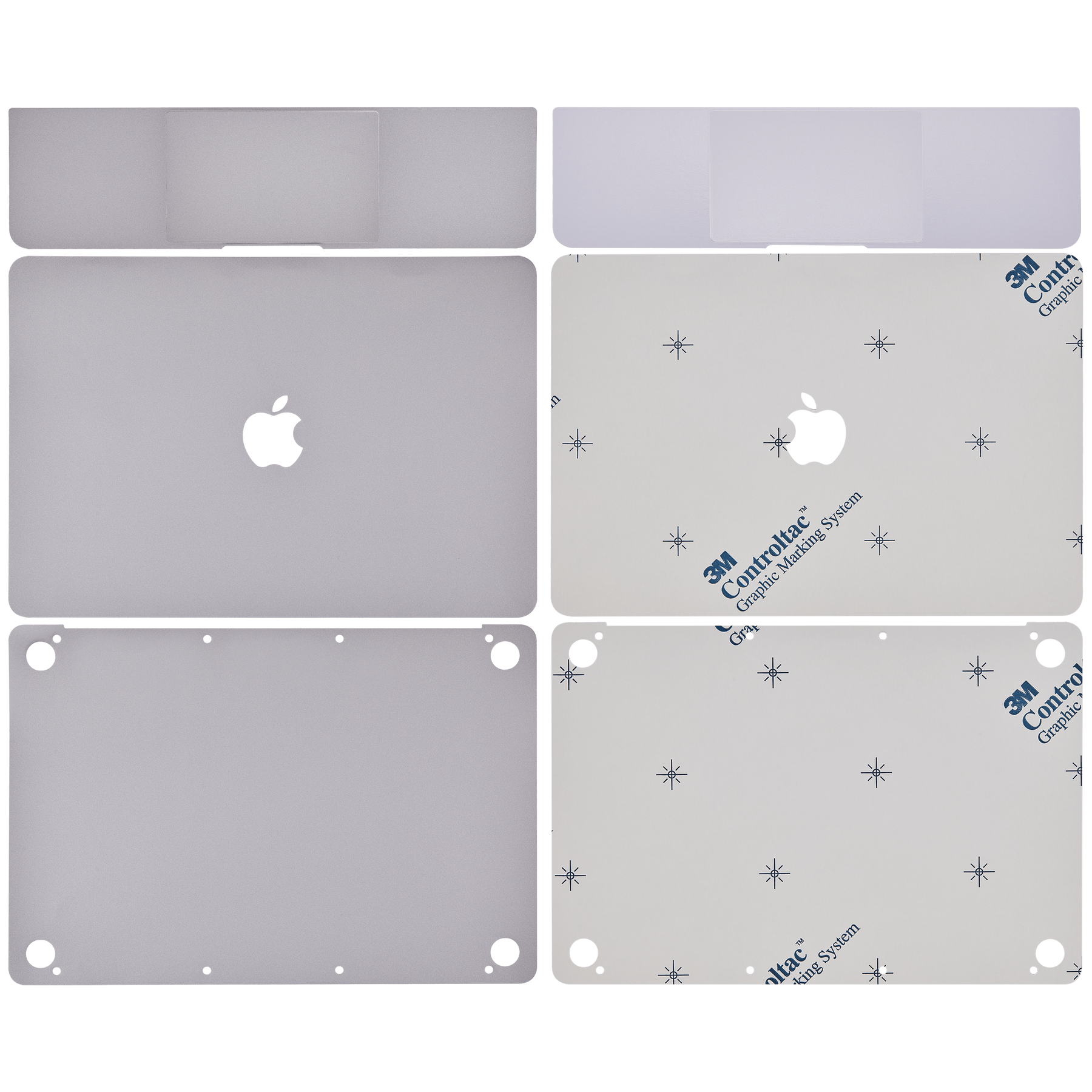 4in1 (Top, Bottom, Keyboard, Trackpad) Skin Compatible For MacBook Retina 12"(A1534 / Early 2015 / Early 2016 / Mid 2017) (Space Gray)